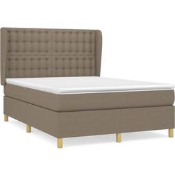 vidaXL taupe, 140 Box Spring with Mattress Double Frame Continental Bed