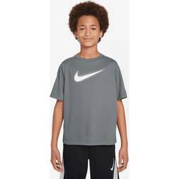 Nike DriFIT Multi Boys' Tennis Shirt, Charcoal, Top