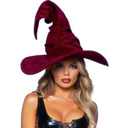 Leg Avenue Burgundy velvet ruched witch hat