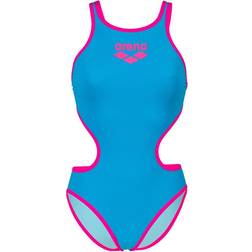Arena Women's One Biglogo One Piece Swimsuit - Turquoise/Fluo Pink