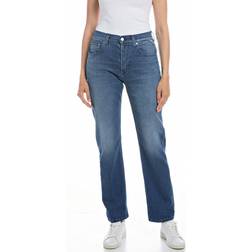 Replay Rose Label Straight Fit Maijke Jeans - Medium Blue
