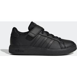 adidas Grand Court Court Elastic Lace and Top Strap Shoes Core Black Core Black Grey Six