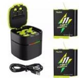 Telesin Fast Charging Batterier 2st och laddare med förvaring för batterier microSD Dubbel för GoPro Hero11/10/9 Black