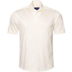 Eton Cotton-Linen Contemporary Fit Polo Shirt - Off-White