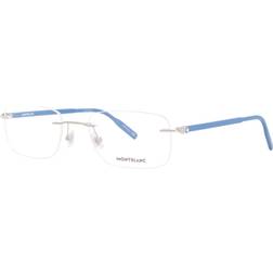 Montblanc Sunglasses MB 0221 O- 009 Silver/Transparent Blue