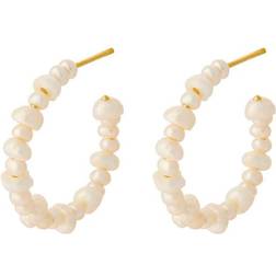 Pernille Corydon Liberty Hoops - Gold/Pearls