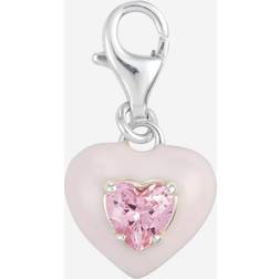 Thomas Sabo Charm-hängsmycke hjärta med rosa stenar silver