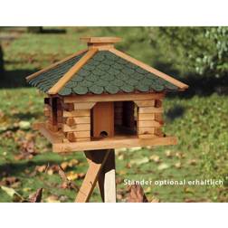 Dobar Square Bird House Natural and Green Multicolour