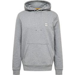 HUGO BOSS Wetalk Hooded Sweatshirt with Logo Patch - Light Grey
