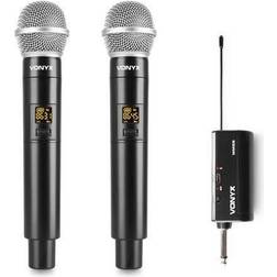 Vonyx WM552 plug-in trådlös mikrofonset med 2 mikrofoner UHF, Trådlös mikrofon WM552 PlugIn system
