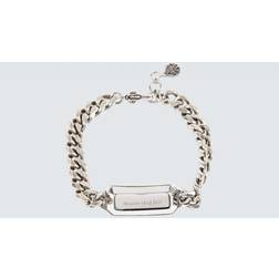 Alexander McQueen Chain Medallion Brass Bracelet Silver 01