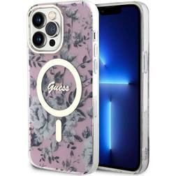 Guess iPhone 14 Pro Max Mobilskal MagSafe Flower Rosa