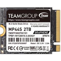 TeamGroup MP44S Högpresterande SSD 2 TB SLC cache Gen 4 x 4 M.2 2230 PCIe 4.0 NVMe, kompatibel med Deck, ASUS ROG Ally, Mini-datorer R/W hastighet upp till 5 000/3 500 MB/s TM5FF3002T0C101