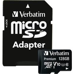 Verbatim Premium MicroSDXC UHS-I U1 V10 128GB +Adapter