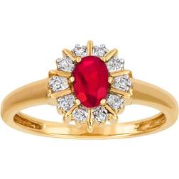 Guldfynd Ring - Gold/Diamonds/Ruby