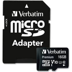 Verbatim Premium microSDHC Class 10 UHS-I U1 V10 80MB/s 16GB +Adapter