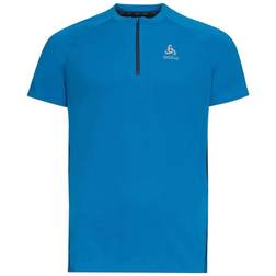 Odlo AXALP Trail T-shirt för män med 1/2 dragkedja, Indigo Bunting – Blue Wing Teal
