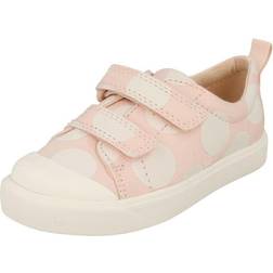 Clarks UK Infant, Pink Childrens Boys Girls Pattern Detailed Canvas Shoes City Lo T Fit