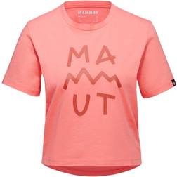 Mammut Women's Massone T-Shirt Cropped Lettering, XS, Salmon