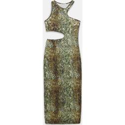 Stella McCartney Ocelot Spot Sequinned Midi Dress, Woman, Gold