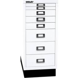 Bisley with plinth, A4, 8 drawers, with plinth, A4, 8 drawers, traffic white