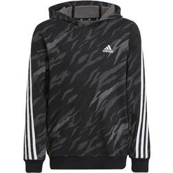 adidas Future Icons-3-stripes Graphic Hooded Sweatshirt -Gray Five/Black/White