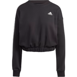 adidas Essentials 3-Stripes Crop Sweatshirt - Black/White