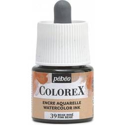 Pebeo Colorex Watercolor Ink 45 ml Pink Beige – burk med akvarellbläck och pipett