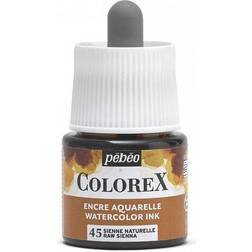 Pebeo Colorex Watercolor Ink 45 ml Raw Sienna – burk med akvarellbläck och pipett