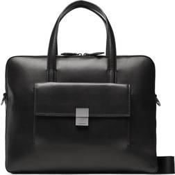 Calvin Klein Faux Leather Laptop Bag BLACK One Size