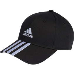 adidas 3-Stripes Cotton Twill Baseball Cap - Black/White