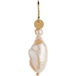 Stine A Long Baroque Pearl Earring Peach Sorbet Förgyllt-Silver 925 Freshwater Pearl