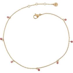 Edblad Summer Beads Chain Anklet Pink Gold