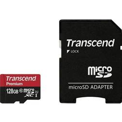 Transcend Premium MicroSDXC Class10 UHS-I U1 45MB/s 128GB +SD Adapter (300x)
