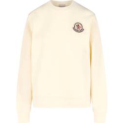 Moncler Womens White Logo-appliqué Cotton-blend Sweatshirt