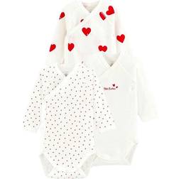 MarMar Copenhagen Baby Heart Wrap Bodysuit 2-pack - White/Red (A00AZ00000)