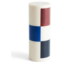 Hay Column blockljus large white-brown-black-blue Stearinljus