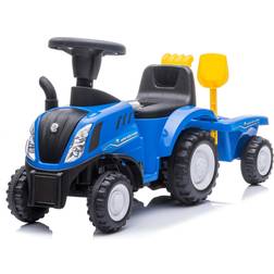 Megaleg New Holland T7 Gå-Traktor med Trailer och verktyg, Blå