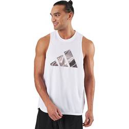 adidas Designed for Movement HIIT Training Tank Top White