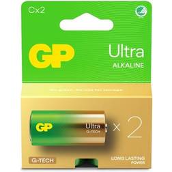 GP Batteries Ultra Alkaline Size C, 14AU/LR14, 1.5V, 2-pack