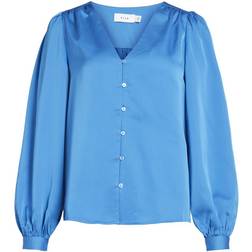 Vila Ellette V-Neck Shirt - French Blue