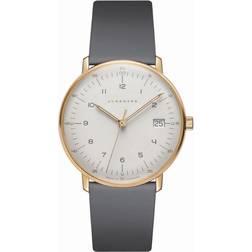 Junghans Ladies 'max bill' Gold, White and Grey Gold Plated Swiss