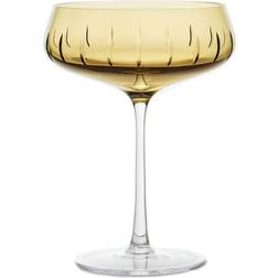 Louise Roe Single Cut Amber Munblåst Champagneglas