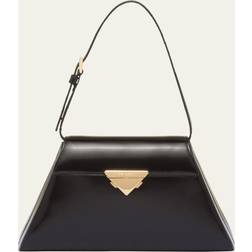 Prada triangle-logo leather shoulder bag Black Black