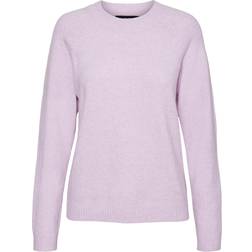 Vero Moda Doffy O-Neck Long Sleeved Knitted Sweater - Lavendula