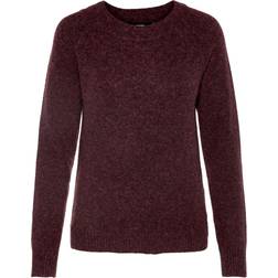 Vero Moda Doffy O-Neck Long Sleeved Knitted Sweater - Lilla/Winetasting