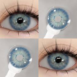 Shein 1 Pair Purple Gray Colored Contact Lenses Eye Makeup 14.2mm Yearly Use