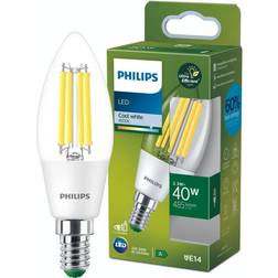 Philips Kallvit LED-kronlampa E14 B35 2,3 W, Ultra Efficient