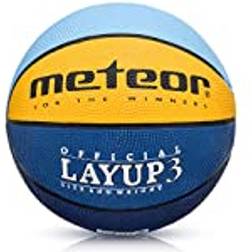 Meteor Layup barn mini basket storlek #4 perfekt anpassad till ungdomens barns händer från 4–8 år gammal idealisk basket för träning mjuk basket med en halkfri yta #4, blå/gul/blå