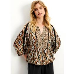 IN FRONT Anneli Blouse Bluser 15806 Mocca XXLARGE